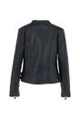 Black 'Giada' Leather Fashion Biker Jacket, Image 4 of 5