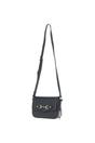 Black Flap Over Real Leather Crossbody Bag, Image 2 of 4