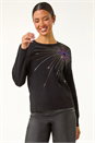 Black Starburst Hotfix Embellished Jumper, Image 4 of 5