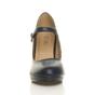 Navy Blue AJVANI Navy Blue High Heel Mary Jane Court Shoes, Image 6 of 6
