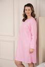 Pink Camille Lingerie Pink 100% Cotton Knee Length Long Sleeved Nightdress, Image 3 of 6