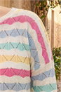 Light Blue  Curve Wave Stripe Jumper, Image 4 of 4