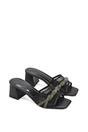 Black 'Senara' Backless Block Heel Sandals With Crystals and Mesh, Image 5 of 6