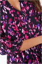 Purple Abstract Animal Longline V-Neck Tunic Top, Image 5 of 5