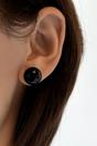 Black Glass Ball Stud Earrings 12mm, Image 2 of 3