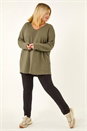 Sage Curve Textured V-Neck Stretch Top, Image 2 of 5