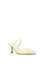 Ivory 'Sabbie' Ivory Bridal Pointed Heeled Mules With Beaded Mesh, Image 2 of 6