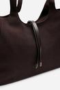 Dark Brown Where's That From Dark Brown Cabana Suede Shoulder Tote Bag, Image 4 of 7
