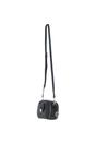 Black Real Leather Compact Crossbody Bag with Adjustable Strap, Image 3 of 4