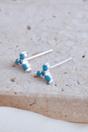 Silver Sterling Silver Turquoise Flower Studs, Image 3 of 3