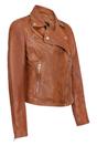 Tan Womens Leather Biker Jacket-Matlock, Image 3 of 4
