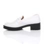 White Flat Chunky Heeled Penny Loafers, Image 3 of 5