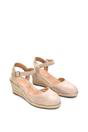 Beige XY LONDON Beige 'Joey' Closed Toe Ankle Strap Espadrille Wedge Platform Shoes, Image 5 of 6