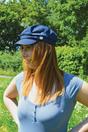 Pink Ladies Cotton Peaked Denim Baker Boy Hat, Image 5 of 5