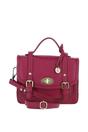 Raspberry Stylish Real Leather Small Satchel Bag, Image 1 of 4