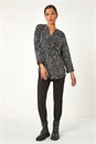 Ochre Textured Paisley Print Stretch Blouse, Image 2 of 5