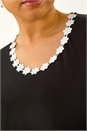 Black Curve Daisy Trim Vest Top, Image 5 of 5