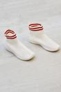 White Chunky Sole High Runner Sock Trainers - Vera, Image 1 of 2
