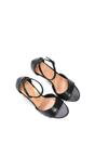 Black Stiletto Heel Open Toe Sandals With Ankle Strap, Image 6 of 6
