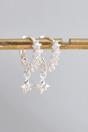 Silver Sterling Silver CZ Star Huggie Hoops, Image 3 of 3
