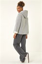 Grey Bonded Relaxed Hooded Jacket, Image 3 of 5