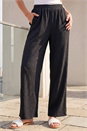 Black Crinkle Textured Stretch Trouser, Image 2 of 4