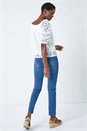 Ivory  Paisley Lace Ruched Sleeve Bardot Top, Image 3 of 5