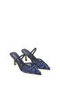 Navy Embroidered Slingback Mesh Court Shoes, Image 5 of 6