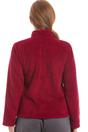 Burgundy Camille Lingerie Burgundy Zip Front Soft Textured Fleece Bed Jacket, Image 2 of 5