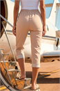 Stone Contrast Detail Cropped Stretch Trouser, Image 3 of 4