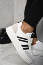 Black iKrush Black Annie Striped Lace Up Trainers, Image 3 of 4