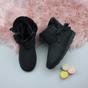 Black Faux Fur Lined Ankle Boots Slippers, Image 4 of 6