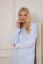 Light Blue Camille Lingerie Light Blue Supersoft Diamond Print Zip Up Housecoat, Image 2 of 5
