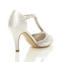 Ivory Diamante T-Bar Peep Toe High Heeled Sandals, Image 4 of 5