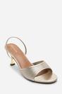 Gold Harmony Open Toe Mid Heel Sandal with Sling back, Image 3 of 6