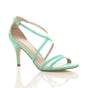 Mint AJVANI Mint High Heel Crossed Straps Buckle Strappy Sandals, Image 1 of 6