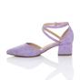Lilac AJVANI Lilac Mid Block Heel Crossed Strap Pointed Toe 2 Part Heels, Image 3 of 5