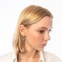 Silver Full Pave Cross Sterling Silver Drop Hoop Earring, Image 6 of 7
