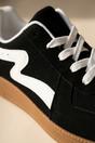 Black iKrush Black Poppy Womens Retro Stripe Gum Sole Trainers, Image 6 of 8
