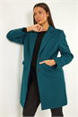 Teal Tailored Single Breasted Coat, Image 1 of 6