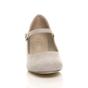 Grey AJVANI Grey Mid Block Heel Mary Jane Court Shoes, Image 6 of 6