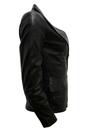 Black Womens 2 Button Leather Blazer Jacket, Image 3 of 4