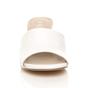 White AJVANI White Mid Block Heel Peep Toe Mules Sandals, Image 6 of 6