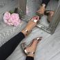 Rose Gold AJVANI Rose Gold Mid Block Heel Ankle Strap Sandals, Image 5 of 6