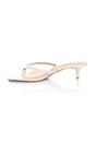 Neutral AJVANI Neutral Low Kitten Heel Toe Post Slip On Square Toe Sandals, Image 3 of 5