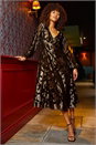 Black Shimmer Jacquard Midi Dress, Image 6 of 6