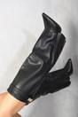Black Myla Skirted Fold Over Buckle Pointed Toe High Boots, Image 4 of 5