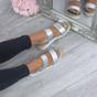 Silver AJVANI Silver Flatform Strappy Sandals, Image 5 of 6
