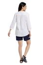 White Petra Relaxed Fit 3/4 Sleeve Shirt, Image 2 of 3