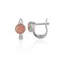 Silver Sterling Silver High Quality Round Pink Opal Earring, Image 1 of 5